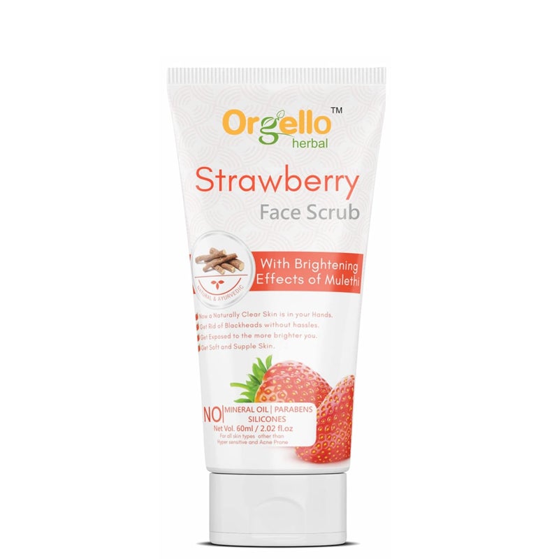 Orgello سكراب الفراولة من أورجيلو 1 × 60 مل رذاذ ماء الورد 1 × 100 مل غسول الوجه بالنييم والكركم 1 × 60 مل للرجال والنساء والفتيات والأولاد عبوة من 3 - Image 3
