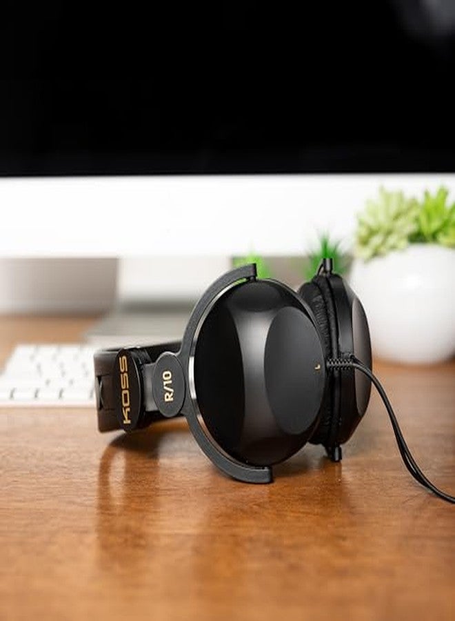 كوس سماعات رأس Koss R-10 فوق الأذن، خفيفة الوزن، سلك بطول 8 أقدام، تصميم كلاسيكي، أسود - Image 3