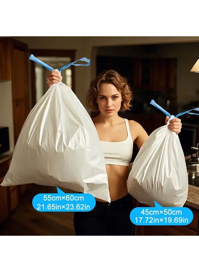 أكياس قمامة شديدة التحمل مقاس كبير جدًا 3 ميل 4 بكرات 60 كيسًا أزرق برباط سحب - Image 2