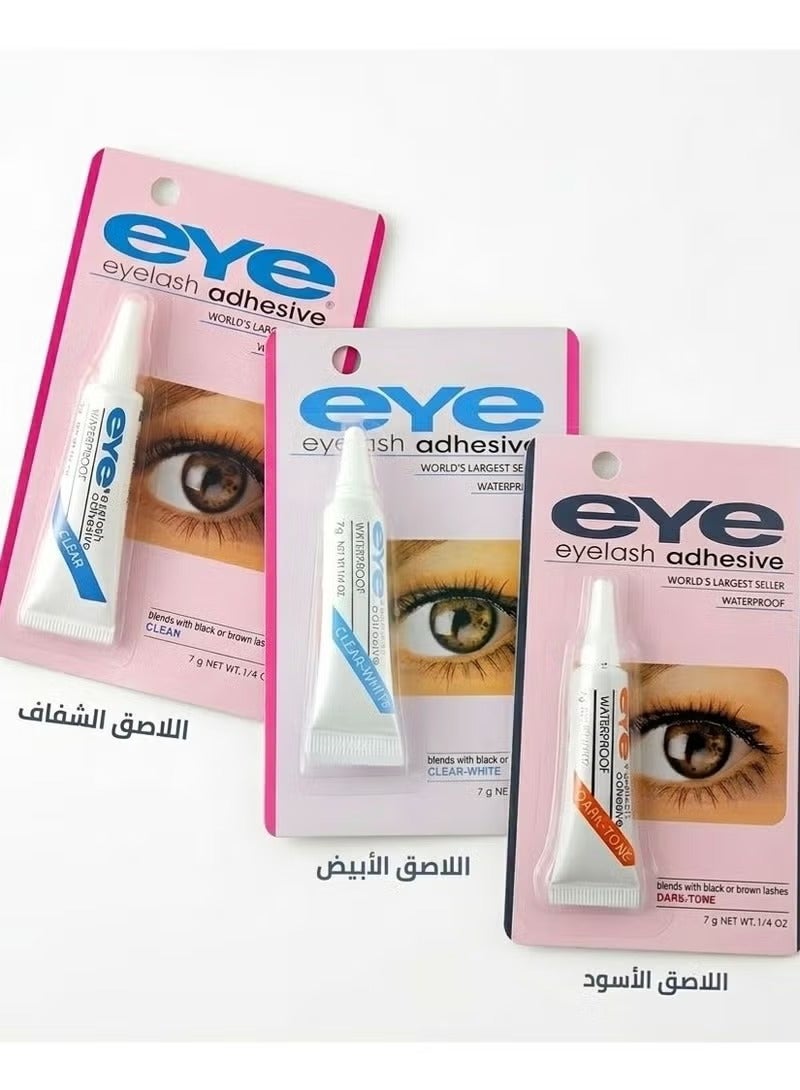 Professional waterproof eyelash glue - fast application and strong hold - 3 pieces - 7g pack