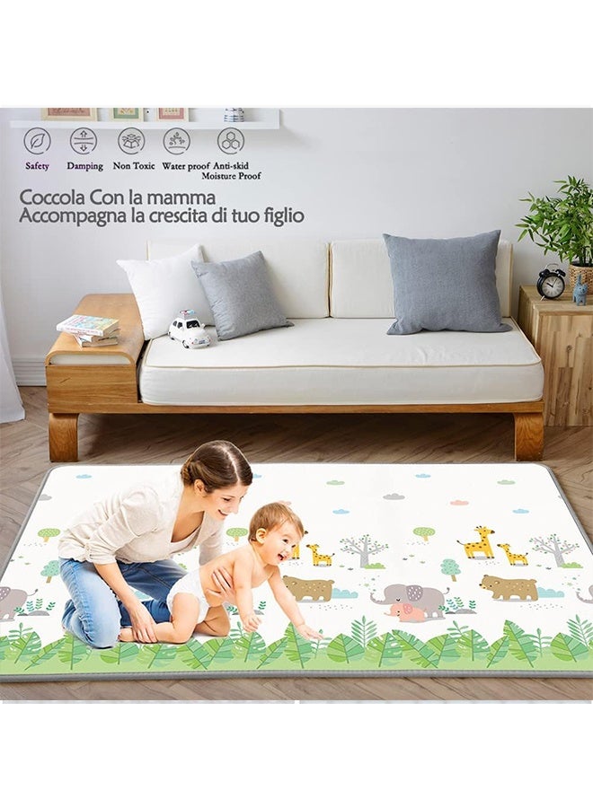 Beauenty Baby Play Mat Double-Sided Crawling Mat Waterproof Play Matt Baby 180x150x0.5cm Soft Foam Play Mat Large Baby Play Mat Reversible Baby Mat XPE Padded Play Mat Non Toxic Wipeable Play Mat - Image 5