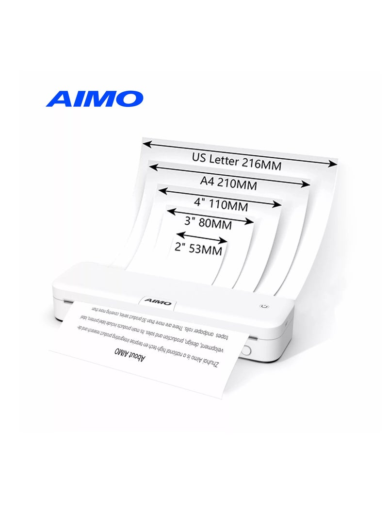 AIMO M831 A4 Thermal Printer Portable Printer A4 Inkless Thermal Printer-Supports 8.26"x11.69"Thermal Paper, Bluetooth Mobile Travel Printers for Home Use, Compatible with Phone & Laptop  - Image 2