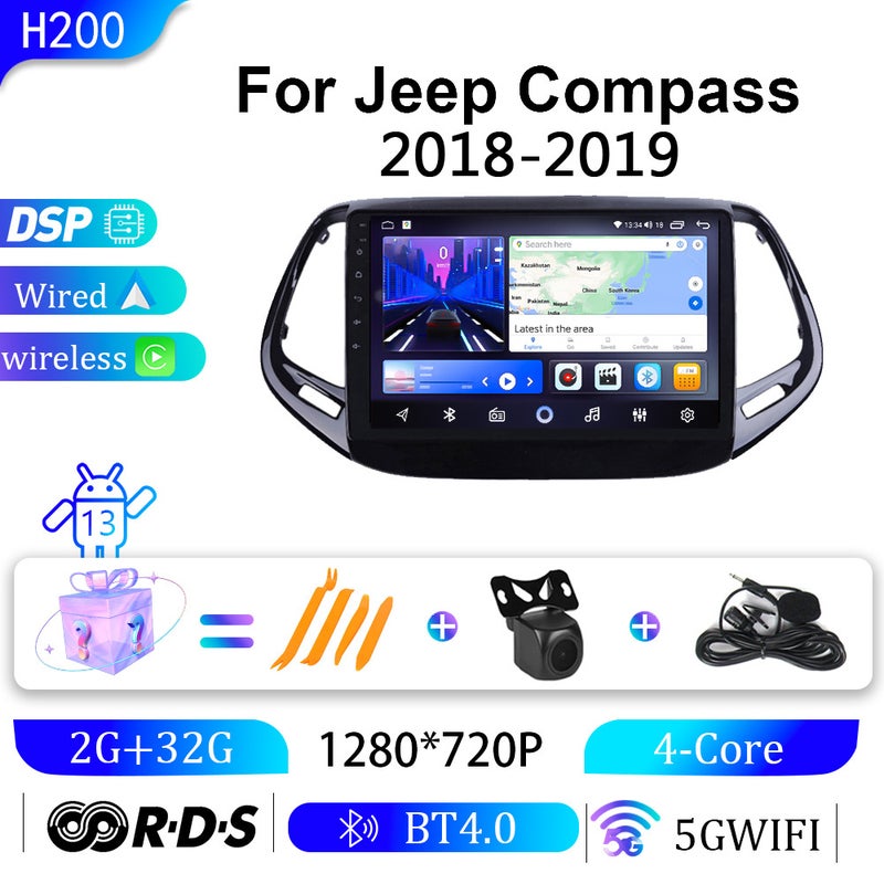 Suitable For Jeep 18-19 Compass Models, Car Dvd Navigation, Android Large Screen Central Control Screen Navigation All-In-One Machine Gps - Image 1