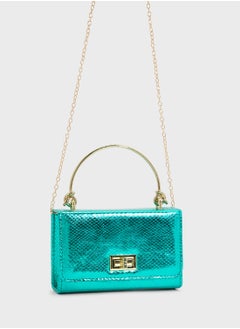 Ella Limited Edition Metal Handle Snake Print Satchel Bag  - Image 3