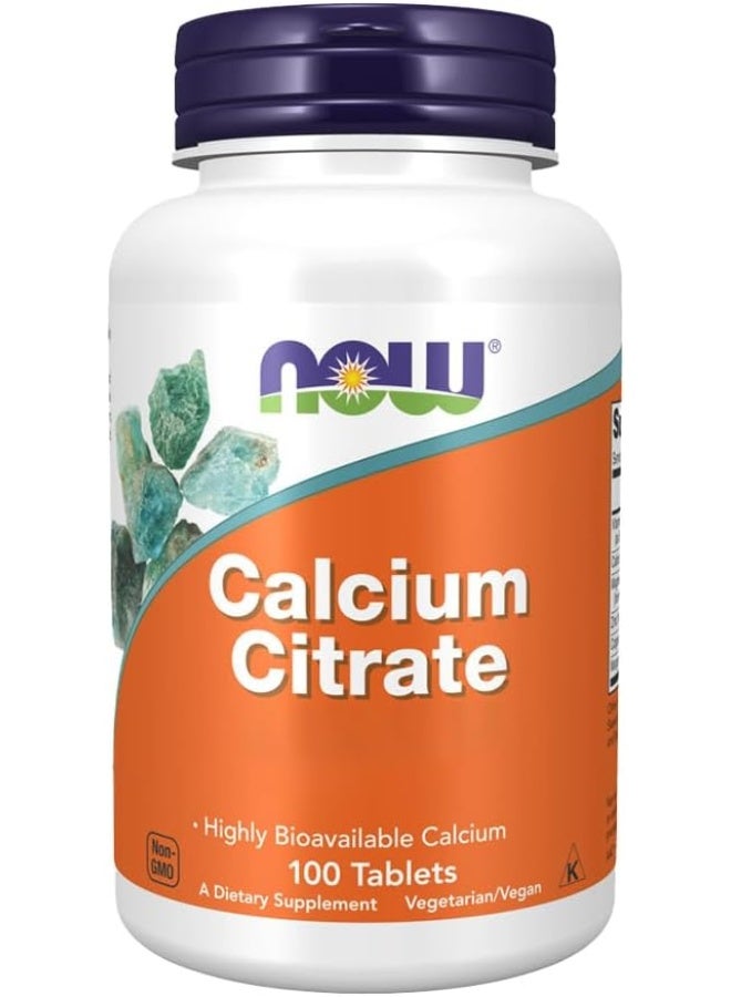 NOW Calcium Citrate with Minerals and D, 100 Tablets - Image 1