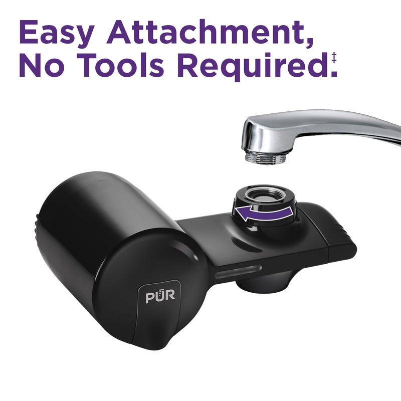 Pur PUR Horizontal Faucet Mount Water Filtration System with Lead Reducing Filter for Cleaner, Filtered Tap Water, Lasts 100 Gallons, Sink Water Filter, Fits Most Kitchen or Bathroom Faucets, Black  - Image 5