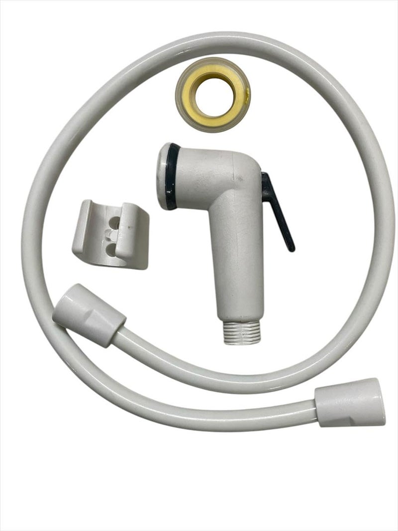 SMARTSUPPLY water saving Health Faucet Set for BathroomJet Spray for Toilet Shower Faucet with Flexible Hose white80cmwall hook and teflon tape  - Image 1