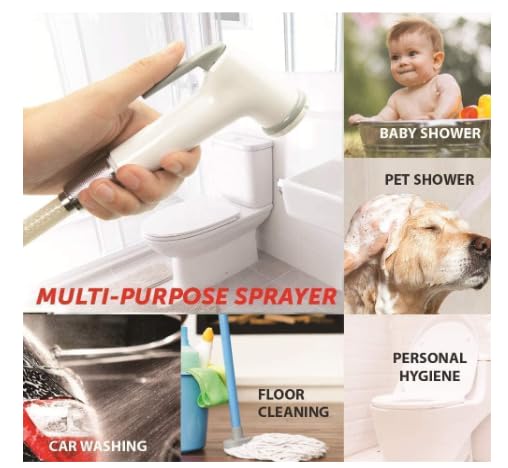 SMARTSUPPLY water saving Health Faucet Set for BathroomJet Spray for Toilet Shower Faucet with Flexible Hose white80cmwall hook and teflon tape  - Image 4