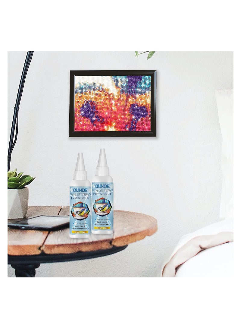 Captaintech Diamond Painting Sealer, 100ML/3.3OZ Diamond Painting Glue for Shine Effect & The Diamond Hold Prevent Falling Off, Diamond Painting Accessories and Tools (2 PCS 100ML/3.3OZ) - Image 4