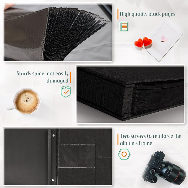 Popotop Photo Album 4x6 1000 Pockets for Wedding Gifts Linen Hardcover Picture Albums for Family Anniversary Baby Vacation Pictures - Image 4