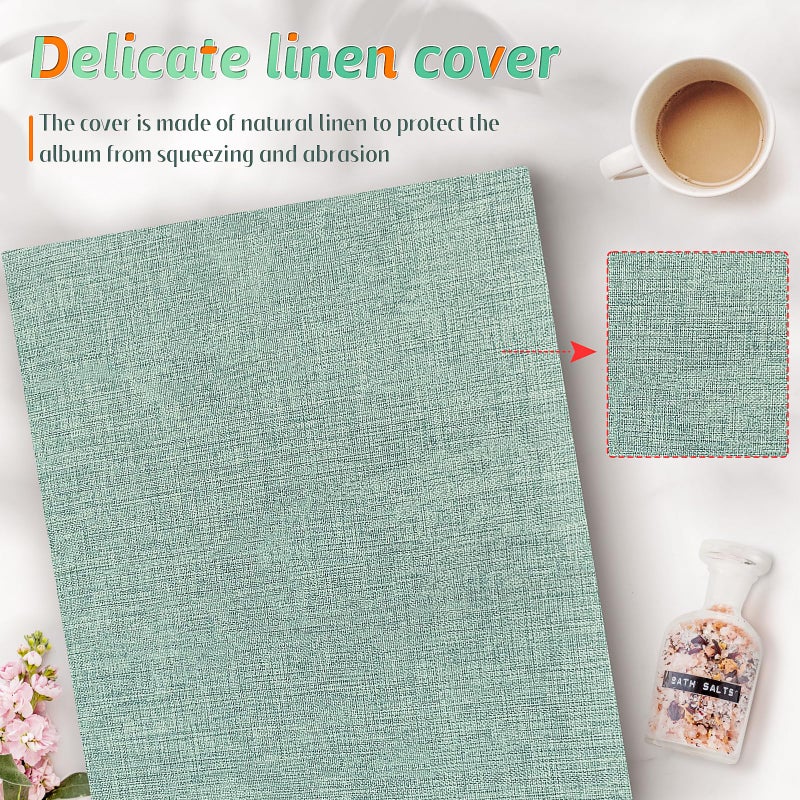 Popotop Photo Album 4x6 1000 Pockets for Wedding Gifts Linen Hardcover Picture Albums for Family Anniversary Baby Vacation Pictures - Image 2