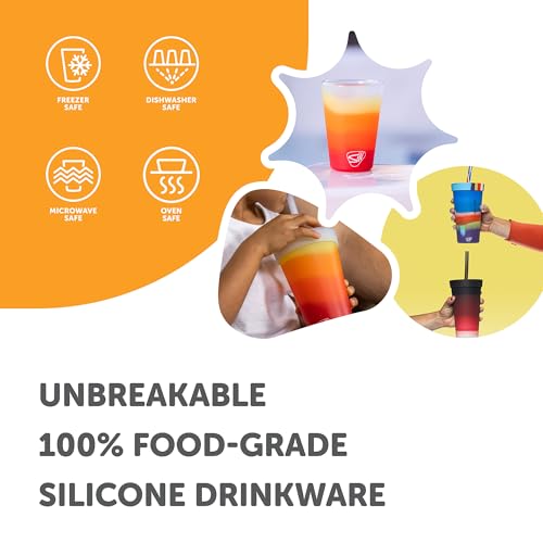 Silipint 16oz Silicone Pint Glass – Unbreakable BPA-Free Reusable Silicone Drinking Cup – Flexible Dishwasher Microwave & Freezer Safe – Stemless Glass for Water Coffee Smoothies (Marigold) - Image 4