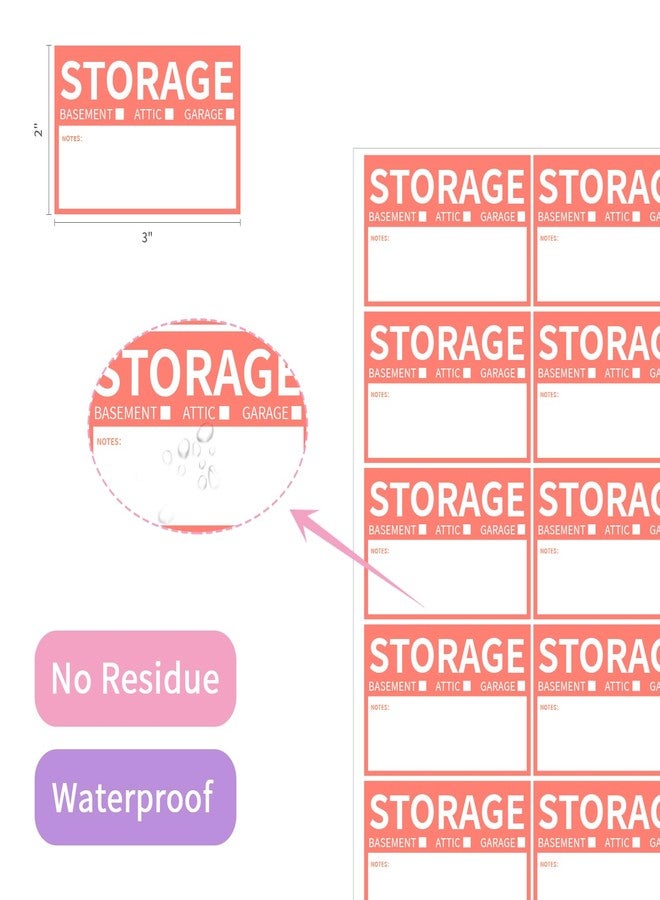 Ouzoustate 2” x 3’’ Removable Waterproof Home Moving Box Packing Labels for 1/2/3/4 Bedroom Rooms, 9 Designs Color-Coded Moving Stickers Including Fragile 、Heavy and Blank Labels (300 Labels) - Image 2