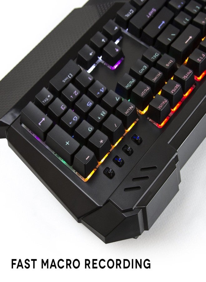 Beastron لوحة مفاتيح ألعاب ميكانيكية سلكية بإضاءة خلفية RGB من بيستران مع مفاتيح زرقاء، تأثيرات إضاءة خلفية قابلة للتعديل، متوافقة مع الكمبيوتر الشخصي وماك - Image 5