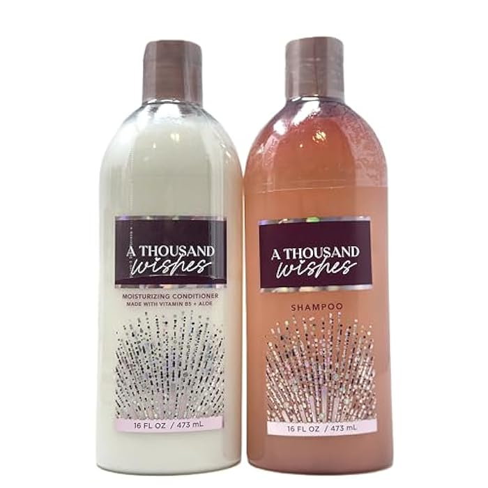 Bath and Body A Thousand Wishes Moisturizing Shampoo & Conditioner 16 fl oz / 473 mL each Fragrance notes: sparkling champagne, crystal peonies and almond crème - Image 4