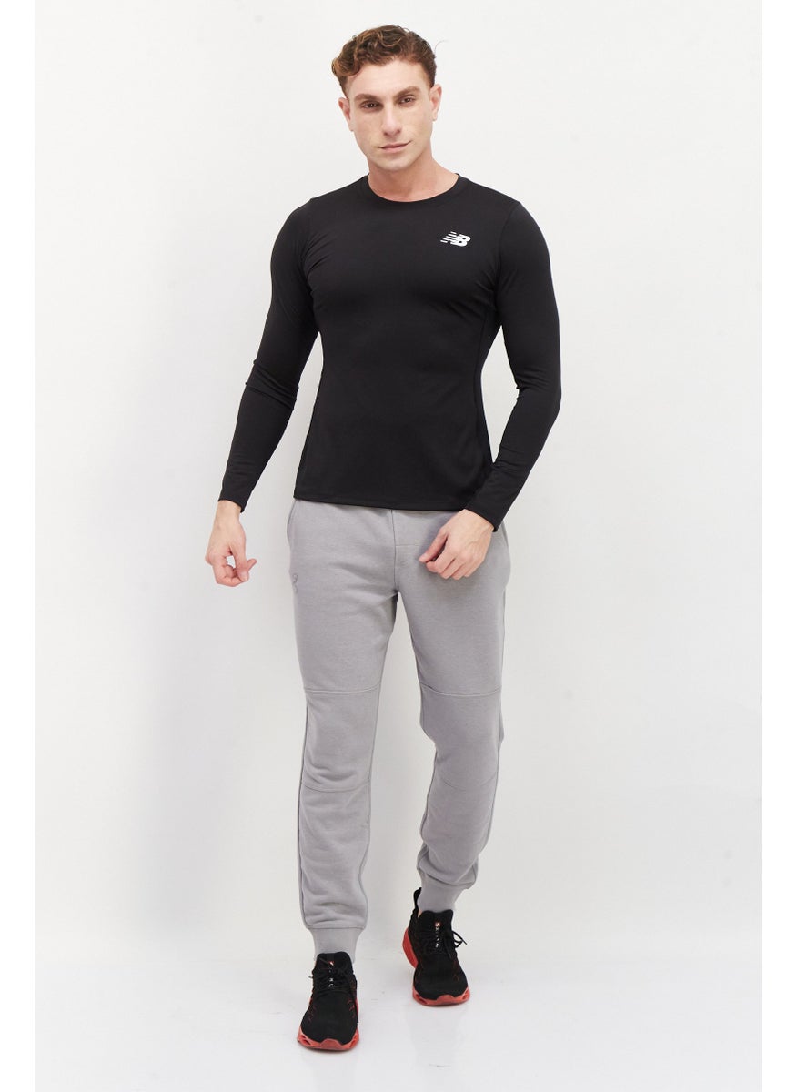 New Balance Men Sportswear Fit Long Sleeves Training T-Shirt, Black  - Image 2
