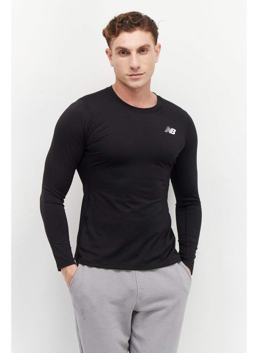 New Balance Men Sportswear Fit Long Sleeves Training T-Shirt, Black  - Image 1