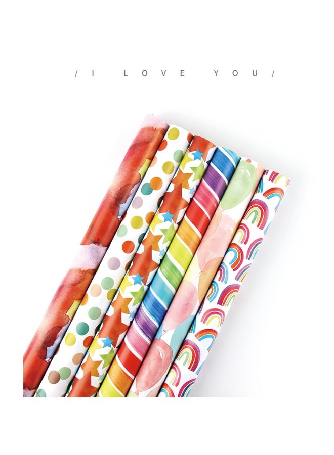 PAPERSAY 6 Sheets Gift Wrapping Paper With Accessories,Holiday Gift Wrapping Paper,Birthday Gift Box Gift Wrapping DIY, Gift Wrapping Paper for Birthday, Holiday, Wedding, Party,Kids Gift Wrapping (70cmX50cm) - Image 5