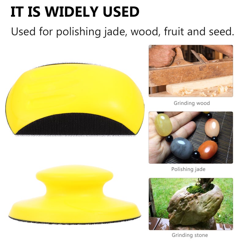 2pcs PU Foams Yellow Manual Grinding Disc Hand Rest Self-adhesive Disc - Image 3
