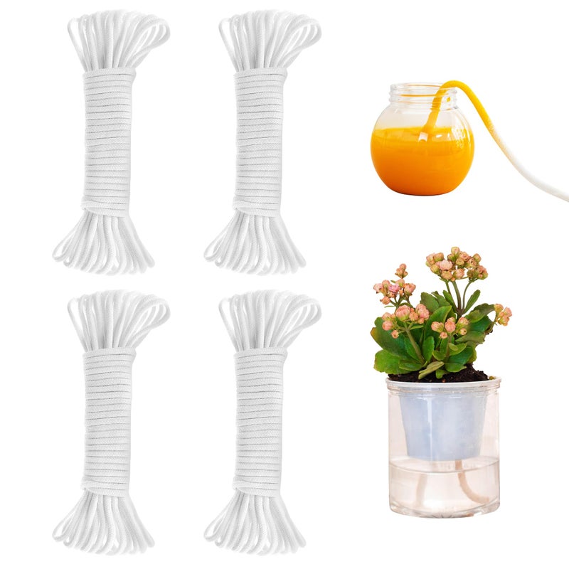 ORIMERC 120 feet 16 inch Self Watering Capillary Wick Cord Vacation Plant Sitter DIY Hydroponic Wicking Watering Planter Pot Automatic Water System Device Potted Violet Auto Seedling Waterer Rope