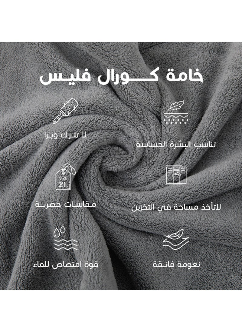 ريفي منشفة رضيع بقبعة (0-2 سنوات) رمادي ريفي  - Image 4