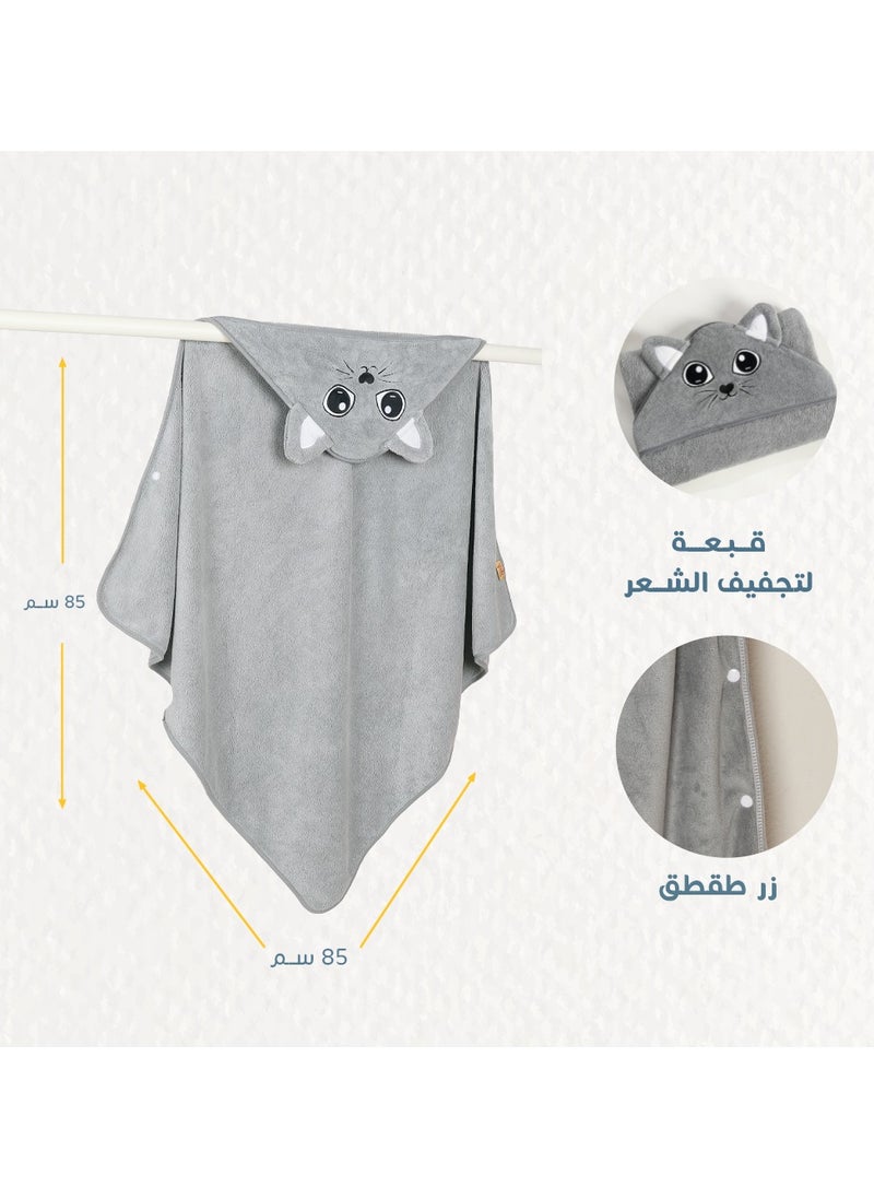 ريفي منشفة رضيع بقبعة (0-2 سنوات) رمادي ريفي  - Image 5