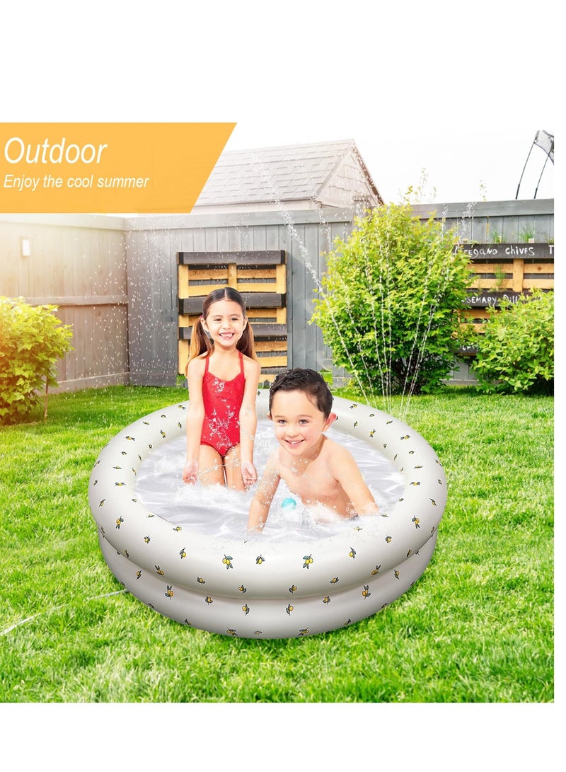 Inflatable Kiddie Pool, Round Bath Pool Pool Inflatable Swimming Pool, Small Inflatable Swimming Pool For Outdoor Garden Supplies, 90cm Portable Family Garden Summer Water Swimming Pools - Image 3