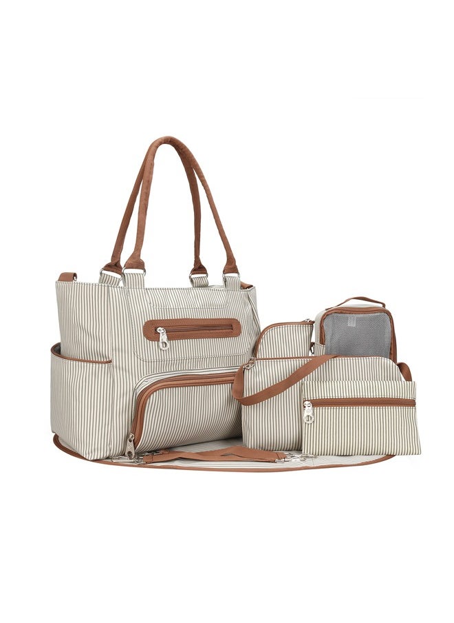 LO.BABY.VE 6pcs Diaper Tote Set, Baby Essentials with Multifunctional Diaper Bags, Bottle & Mesh Bag  - Image 2