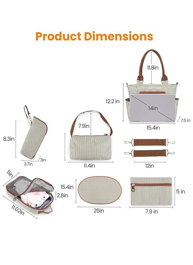 LO.BABY.VE 6pcs Diaper Tote Set, Baby Essentials with Multifunctional Diaper Bags, Bottle & Mesh Bag  - Image 5