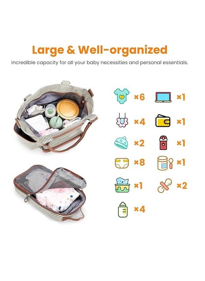 LO.BABY.VE 6pcs Diaper Tote Set, Baby Essentials with Multifunctional Diaper Bags, Bottle & Mesh Bag  - Image 4