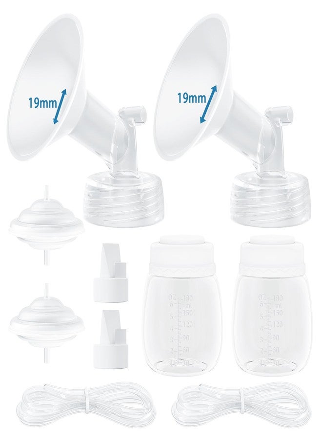 Hranio Breast Pump Parts Compatible with Spectra Replacement Pump Parts 19mm Flange, Spectra Pump Parts S1 S2 Replacements Full Set 2 Set (Full SET-19MM) - Image 1