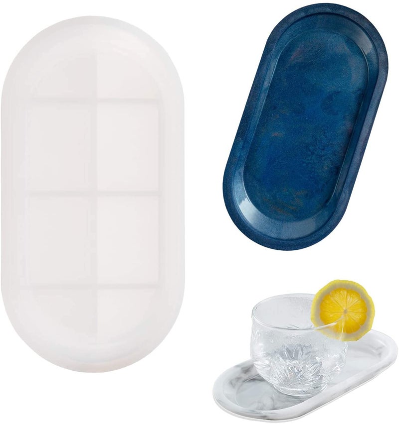 SNOOGG® DIY Tray8 Inch Oval Shape Silicone Mold for Epoxy Mold Multipurpose for Resin Art and Craft Casting and More ..Pack of 1 - Image 4
