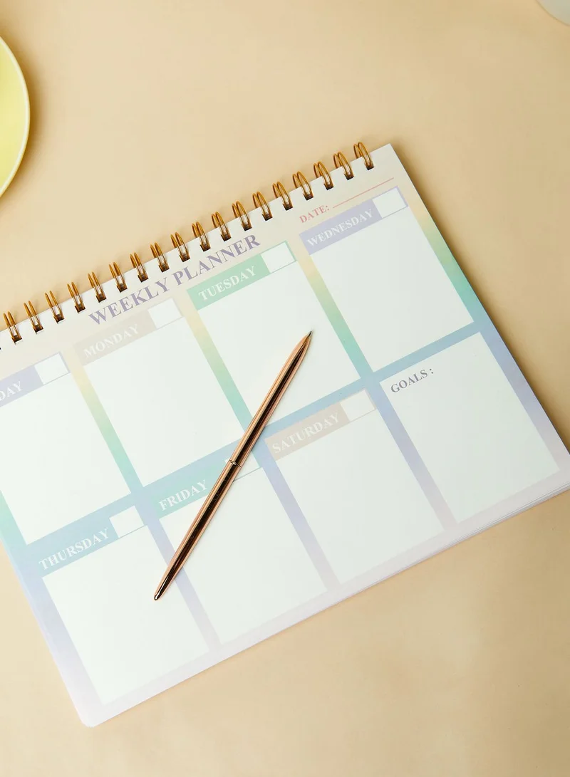 Pink Cactus A4 Rainbow Weekly Planner