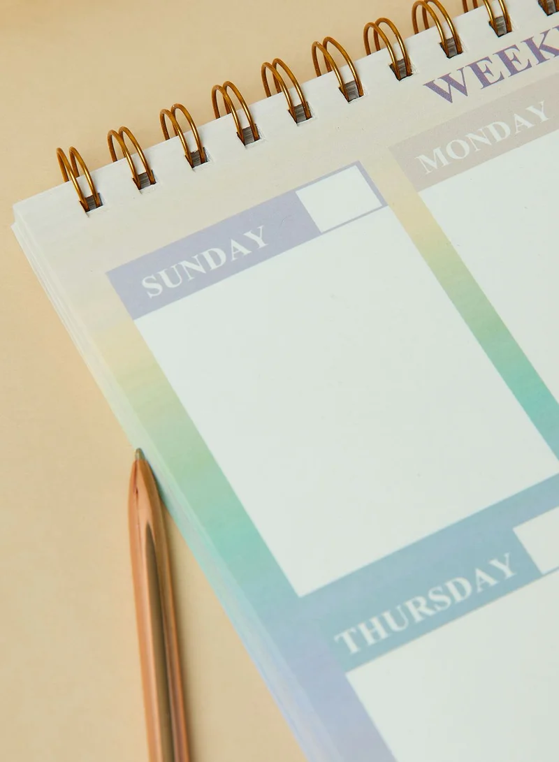 Pink Cactus A4 Rainbow Weekly Planner