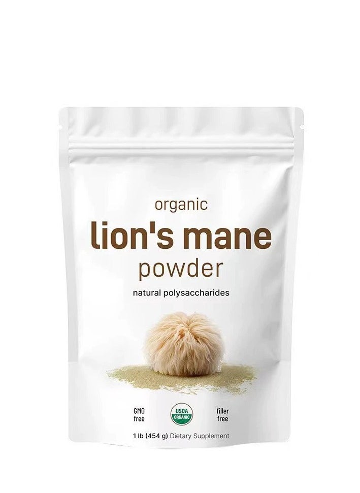 Organic Lions Mane Mushroom Supplement Powder, 1 lb | Natural Superfood for Brain, Energy, & Immune Health | Non-GMO, Vegan  - Image 1