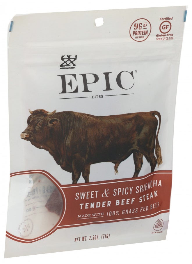 EPIC Sriracha Beef Bites, Grass-Fed, Whole30, 2.5oz