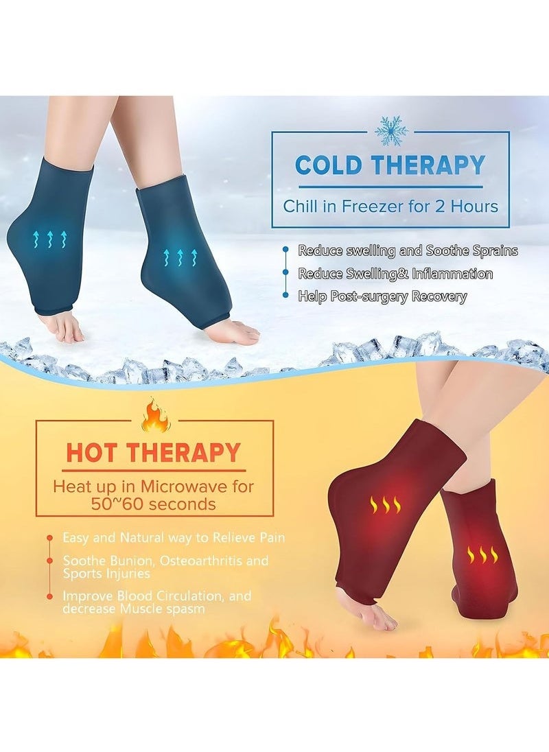ATRJSZ Reusable Foot Ankle Ice Pack Wrap for Injuries, Flexible Gel Cold Pack for Ankle Pain Relief Hot Cold Therapy Ankle Cold Wrap for Sprains,Achilles,Tendonitis and Swelling Plantar Fasciitis,Sprained(L)  - Image 3