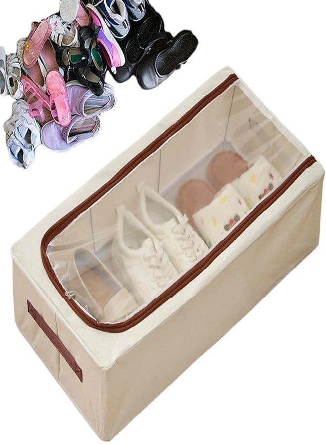 BLURISM Clothing Storage Bag with Zipper & Clear Window | Foldable Fabric Organizer for Clothes, Sarees, Blankets & Quilts | Large Capacity Dustproof Wardrobe & Under Bed Storage Box with Handle - Image 1