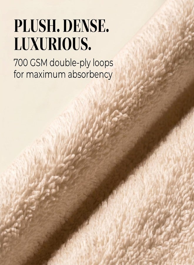 TOWELTIQUE 12 Pack Organic Cotton Washcloths, 700 GSM Plush Face Towels Set, Soft Absorbent Quick-Dry Wash Cloths for Showering, GOTS & Oeko-TEX Certified Baby Face Cloths, 13x13 in - Beige - Image 2