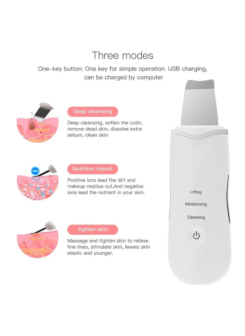 OHPA - Ultrasonic Face Cleaner Skin Scrubber Care White - Image 1