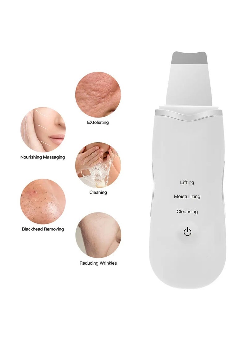 OHPA - Ultrasonic Face Cleaner Skin Scrubber Care White - Image 1
