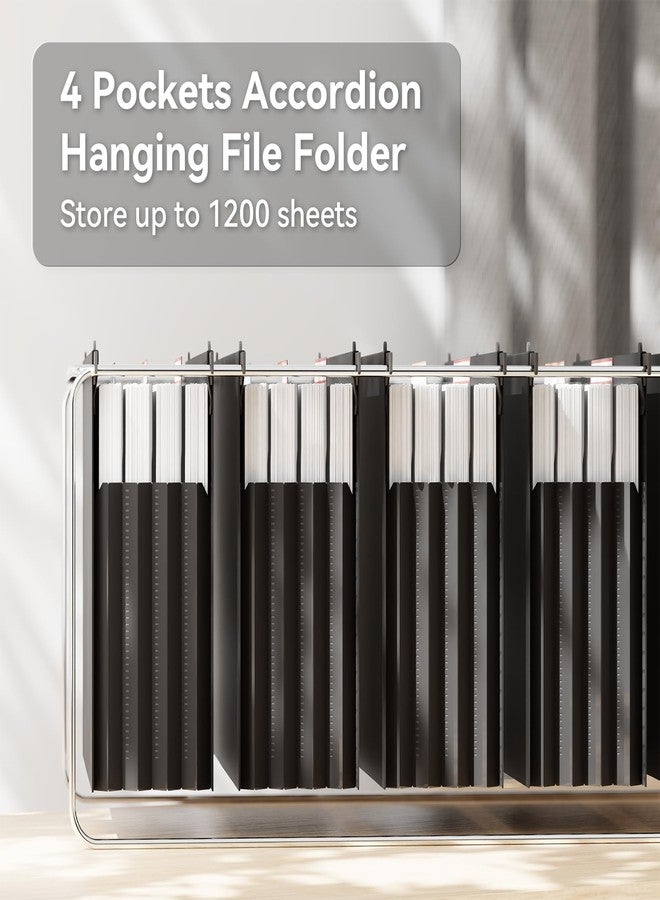 ANSOOK Hanging File Folder Letter Size,6 Packs Extra Capacity Hanging File Folders with Tabs,5" Expanding Plastic Hang Folder,Accordion File Organizers,File Cabinet Folders for for File Frame & Box - Image 5