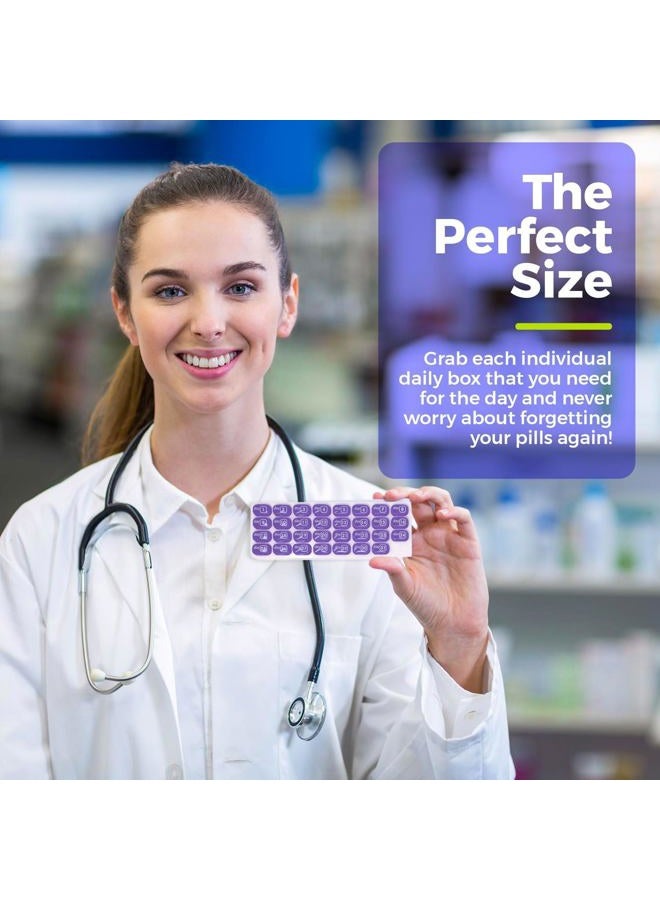 MEDca Monthly Pill Organizer - 31 Day Pill Organizer with Large Removable Medication Pods, Portable Pill Case Box and Holder for Daily Medicine and Vitamins for Travel, Purple - Image 5