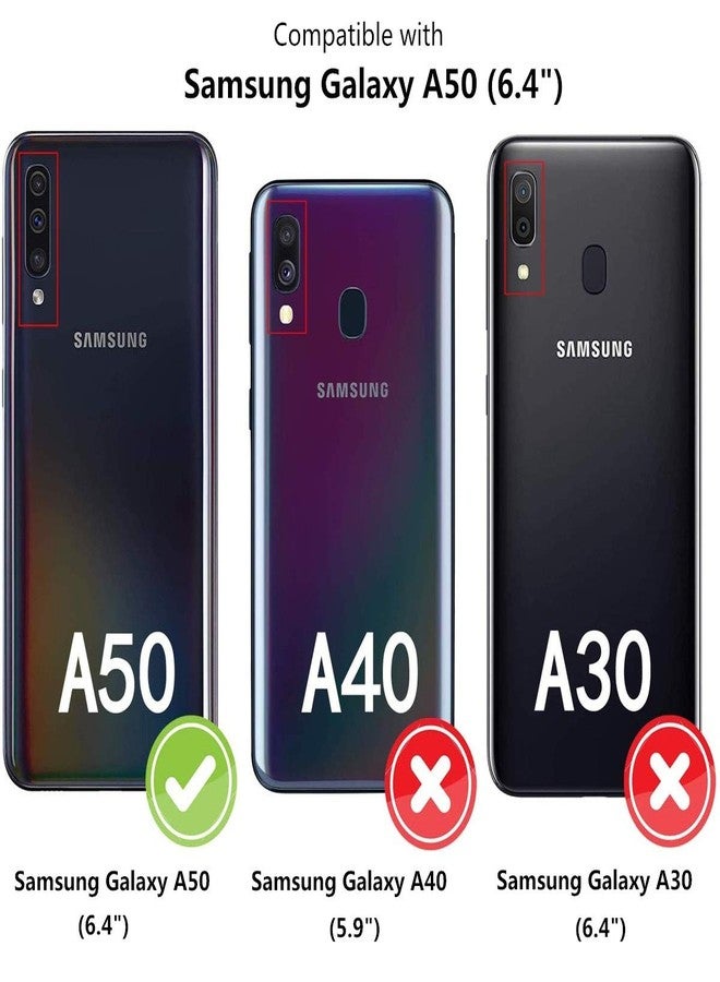 iCoverCase for Samsung Galaxy A50 Wallet Case, Premium PU Magnetic Leather Card Slots Holder Carry Kickstand Feature Flip Cover Case for Galaxy A50 (Navy Blue) - Image 2