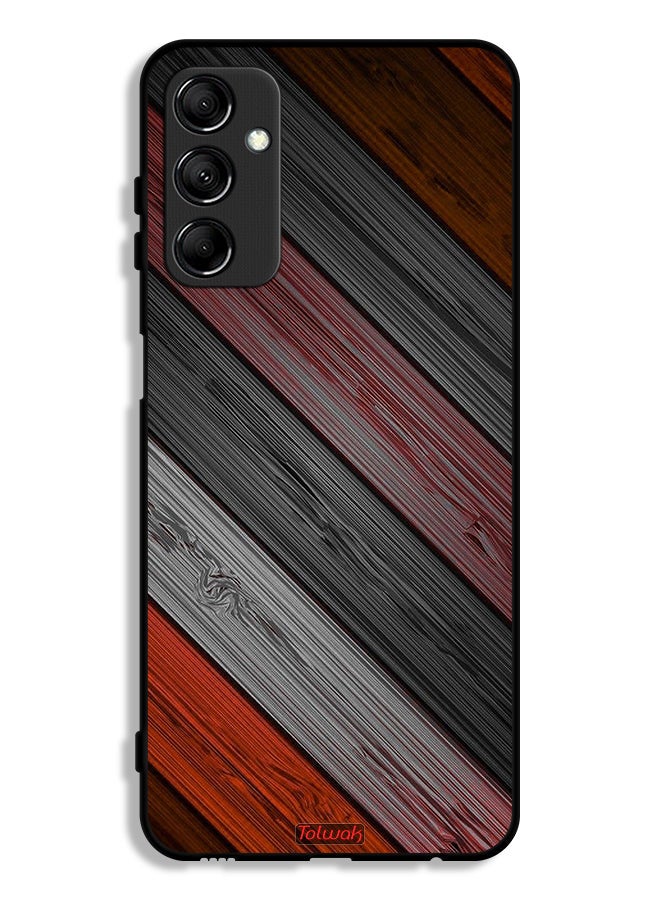 Tolwak Samsung Galaxy M14 5G Protective Case Cover Colored Wooden Pattern - Image 1