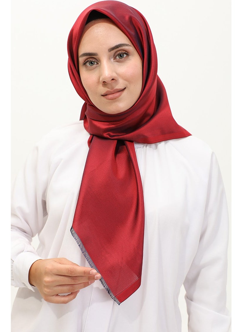 Sefa Merve Plain Scarf 1266-06 Claret Red  - Image 2