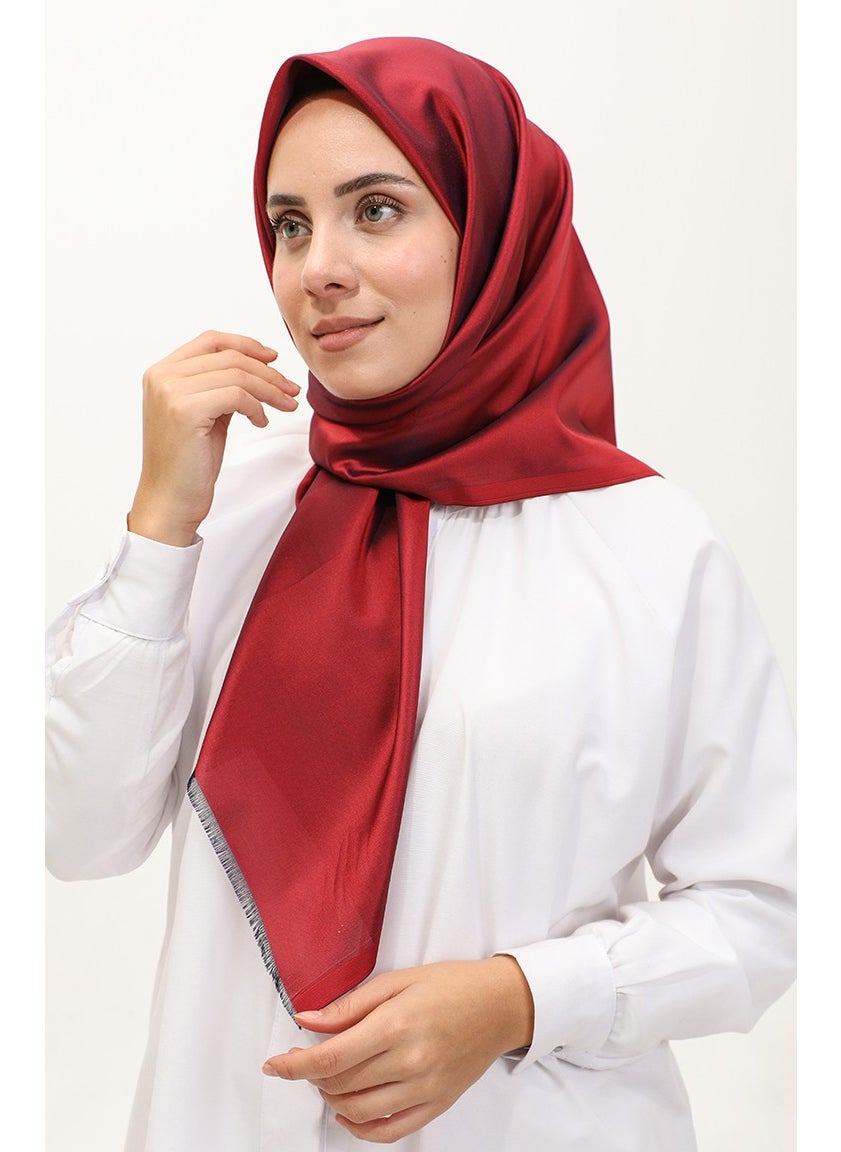 Sefa Merve Plain Scarf 1266-06 Claret Red  - Image 1