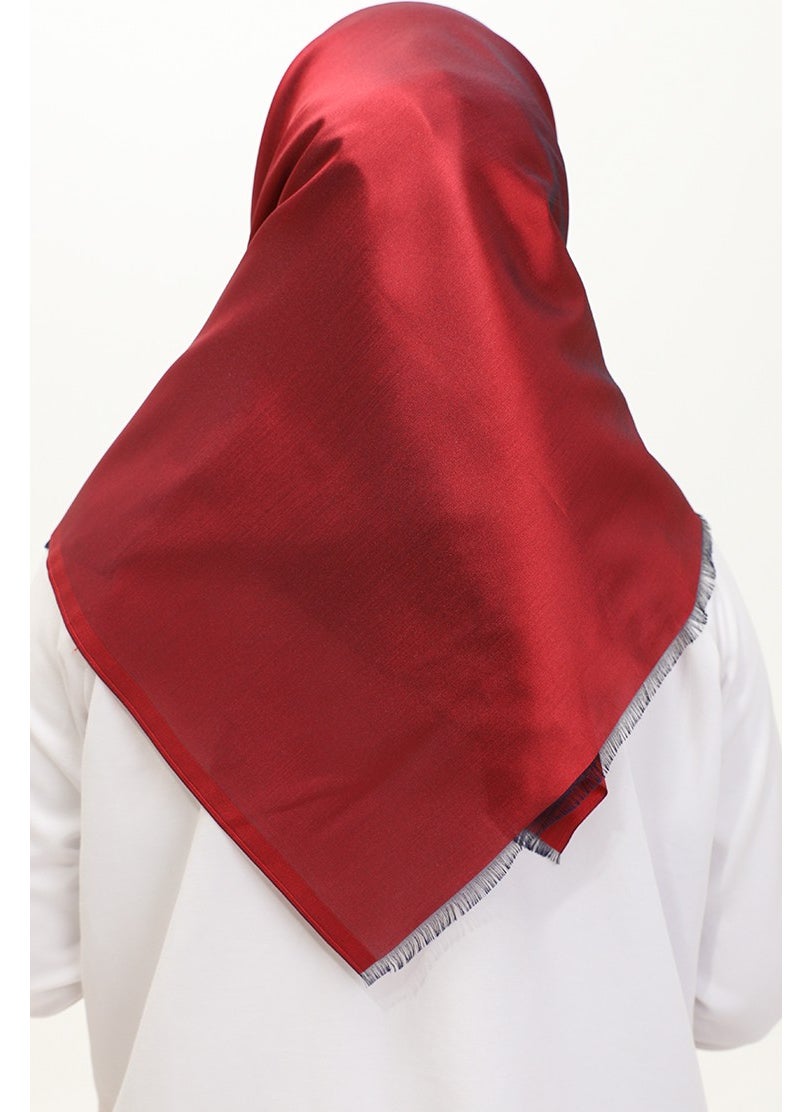 Sefa Merve Plain Scarf 1266-06 Claret Red  - Image 3