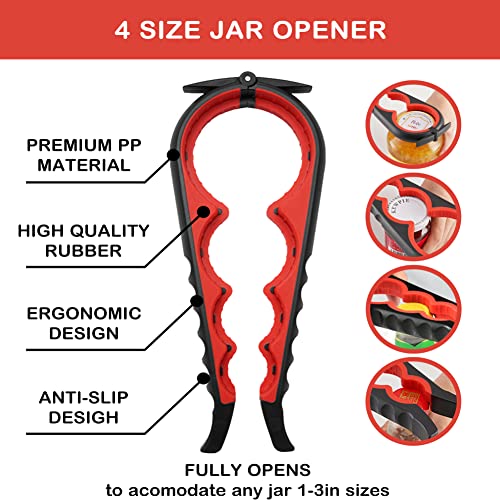 HUMANFUN Jar Opener for Weak Hands, Seniors with Arthritis, 5 in 1 Multi Function Bottle Opener Lid Opener For Arthritic Hands with Non Slip Rubber Jar opener Gripper Pad - Image 2