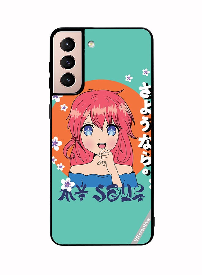 VR CREATIVE Protective Case Cover For Samsung Galaxy S21 5G Japanese Gril Text Means Good Bye Design Multicolour - Image 1